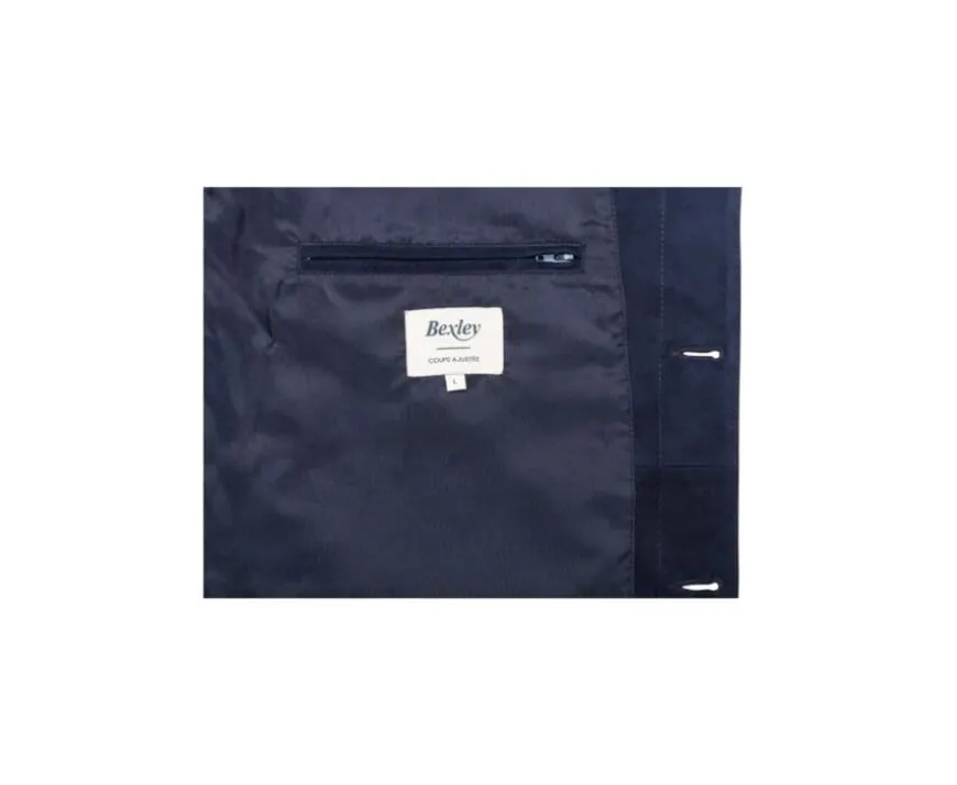 Chaqueta de cuero para hombre Azul marino Faustin-Bexley Best Sale