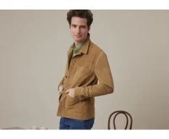 Chaqueta de cuero para hombre Tabaco Faustin-Bexley Clearance