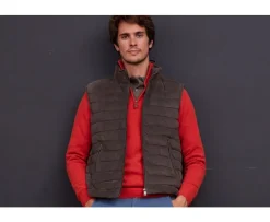 Chaqueta de cuero Pardo sin mangas para hombre Niklas-Bexley Cheap