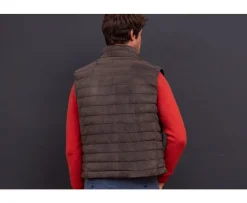 Chaqueta de cuero Pardo sin mangas para hombre Niklas-Bexley Cheap