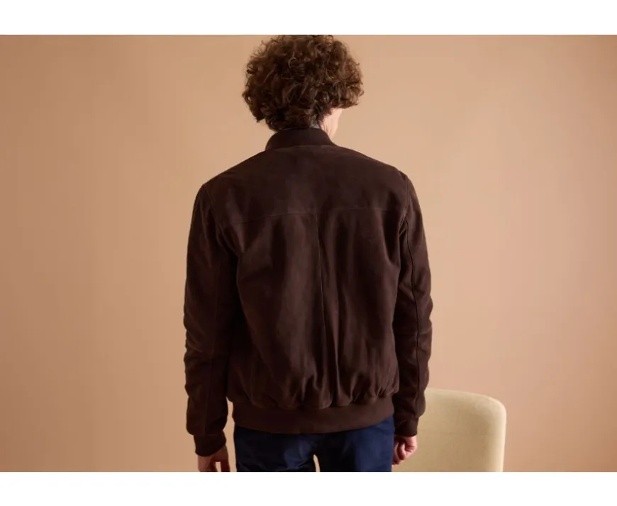 Chaqueta de cuero Terciopelo Pardo para hombre Sean Ii-Bexley Best Sale