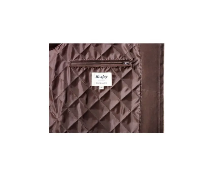 Chaqueta de cuero Terciopelo Pardo para hombre Sean Ii-Bexley Best Sale