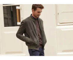 Chaqueta de cuero Verde oscuro para hombre Sean Ii-Bexley Fashion