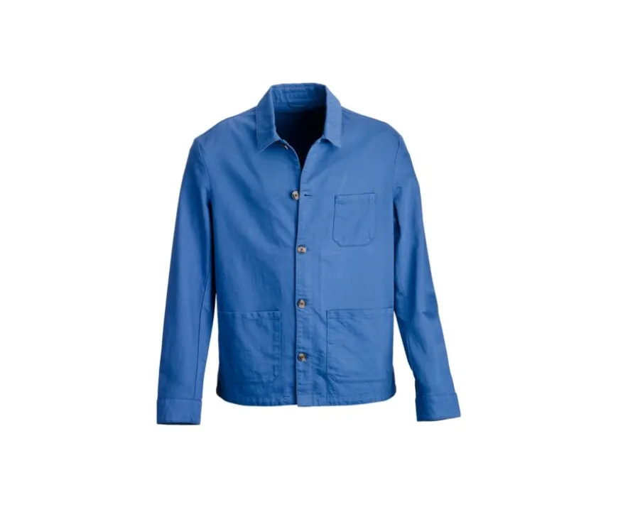 Chaqueta de pintor algodón/lino Azul Acero Faustinien-Bexley Shop