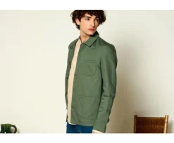 Chaqueta de pintor algodón/lino Verde Salvia Faustinien-Bexley Discount