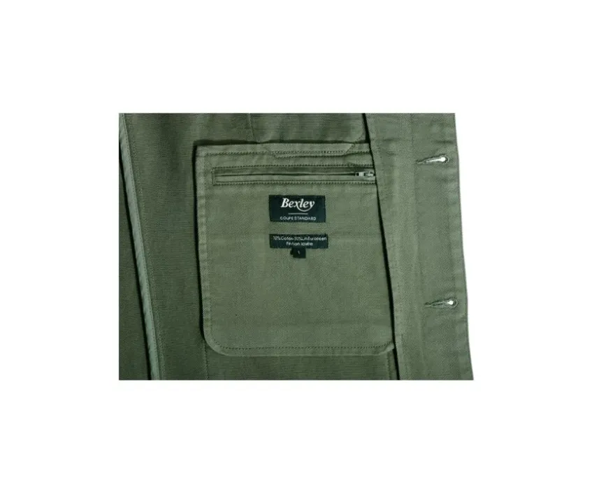 Chaqueta de pintor algodón/lino Verde Salvia Faustinien-Bexley Discount