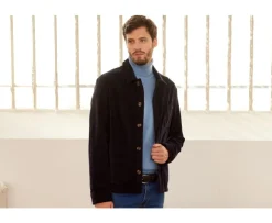 Chaqueta de terciopelo para hombre Azul marino Fidélien-Bexley New