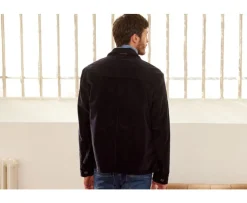Chaqueta de terciopelo para hombre Azul marino Fidélien-Bexley New