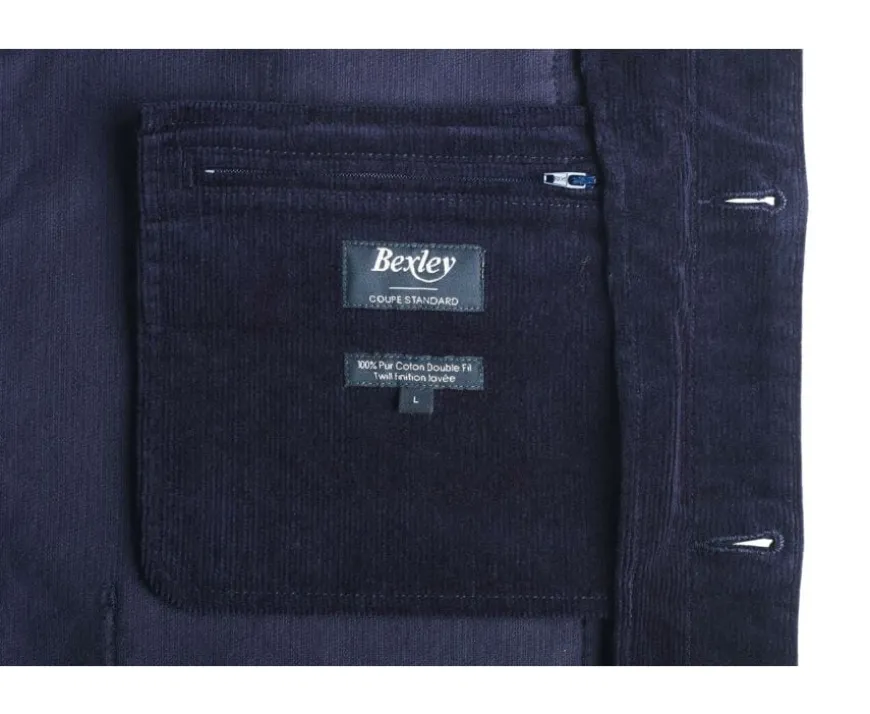 Chaqueta de terciopelo para hombre Azul marino Fidélien-Bexley New