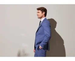 Chaqueta de traje hombre Azul claro moteado Chaqueta Lazare-Bexley Online