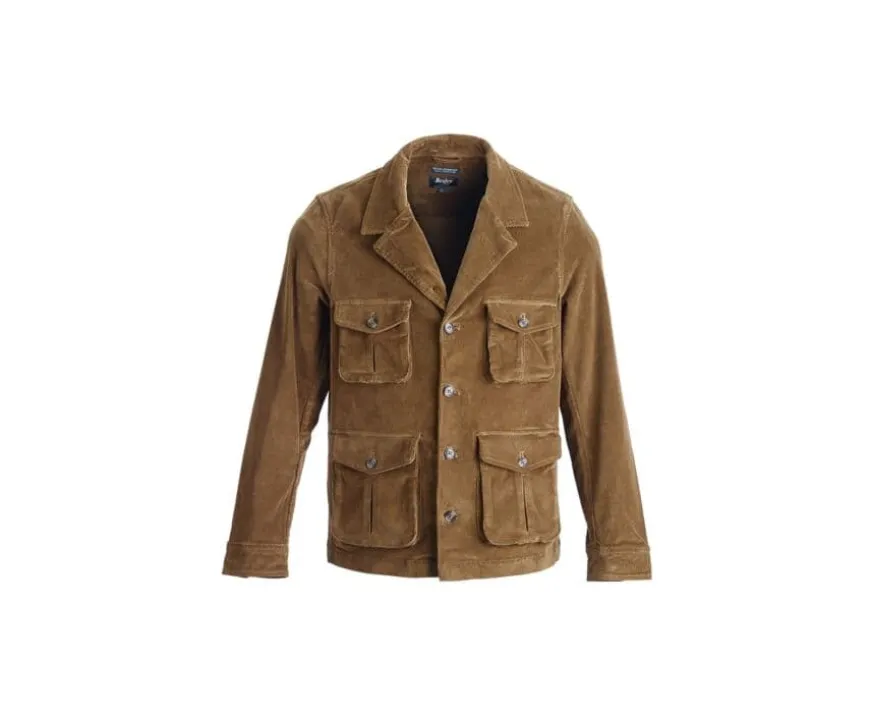 Chaqueta sahariana de terciopelo Camel oscuro Florencien-Bexley Store