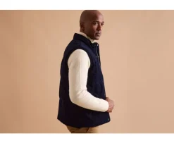 Chaqueta sin mangas terciopelo para hombre - Navy Hilmar-Bexley Cheap