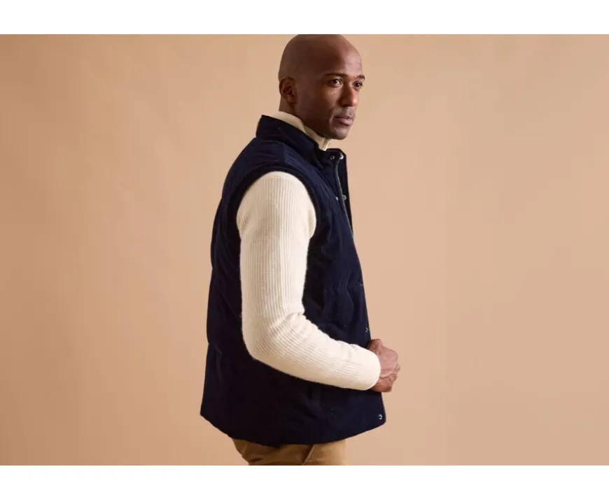 Chaqueta sin mangas terciopelo para hombre - Navy Hilmar-Bexley Cheap