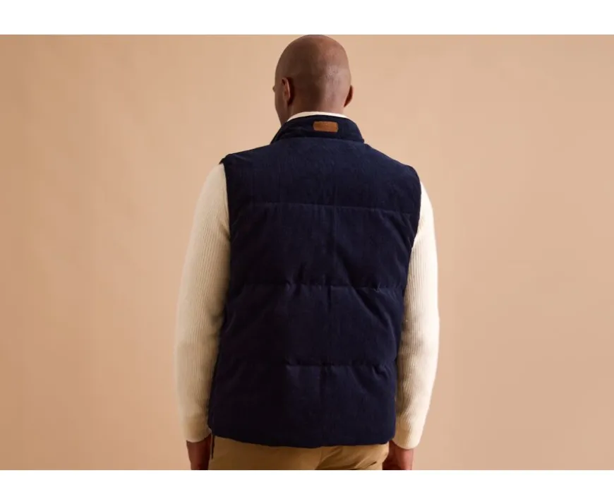 Chaqueta sin mangas terciopelo para hombre - Navy Hilmar-Bexley Cheap