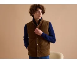 Chaqueta sin mangas terciopelo para hombre - Caqui Hilmar-Bexley Hot