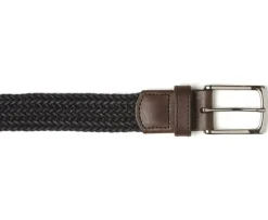Cinturón de algodón trenzado para hombre Azul marino Norwood Silver-Bexley Online