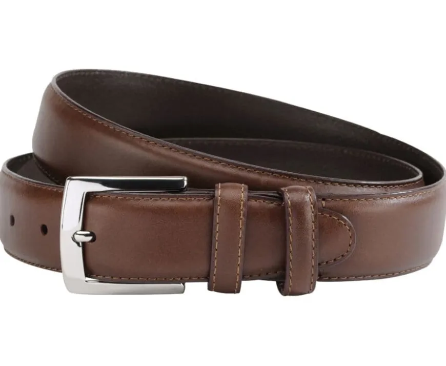 Cinturón de lujo para hombre Castaño Westgate Silver-Bexley Best