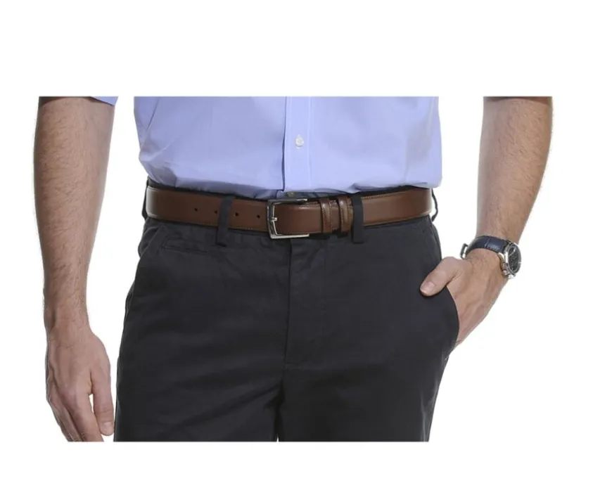 Cinturón de lujo para hombre Castaño Westgate Silver-Bexley Best