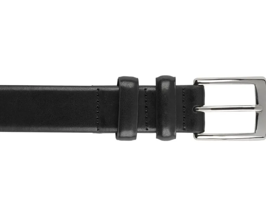 Cinturón de traje negro para hombre Ramsgate Silver-Bexley Clearance