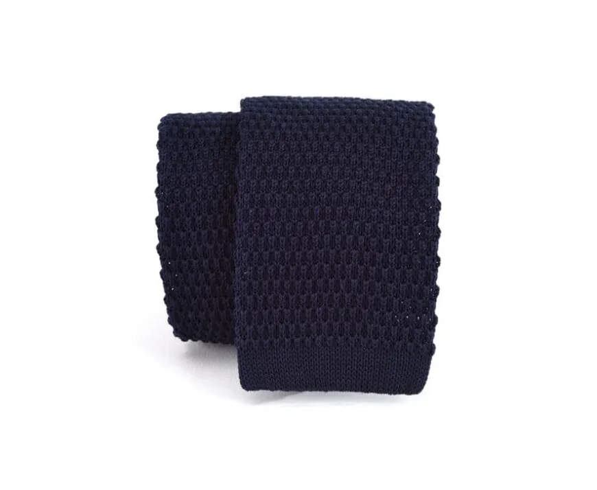 Corbata de punto para hombre Azul marino-Bexley Online