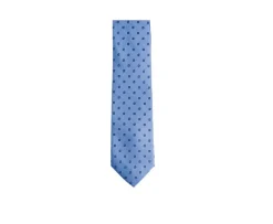 Corbata de seda con estampado de microflores Celeste & Gris-Bexley New