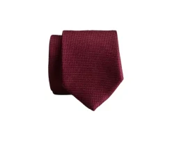 Corbata de seda lisa mate Burdeos para hombre-Bexley Cheap