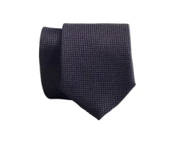 Corbata de seda lisa mate Negra para hombre-Bexley Outlet