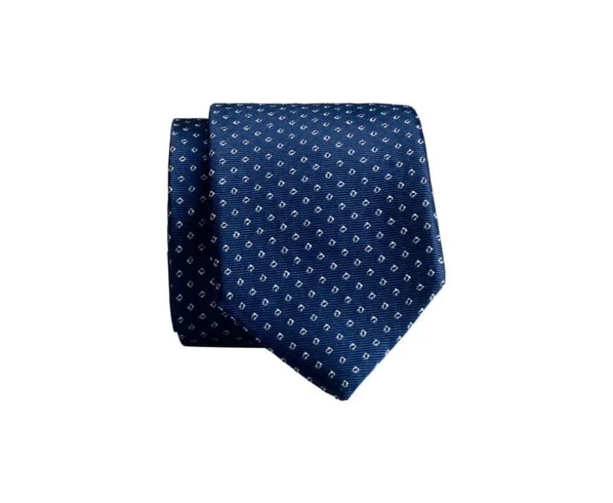 Corbata de seda para hombre motivo cuadrado Azul Petróleo-Bexley Outlet
