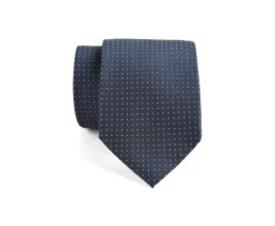 Corbata hombre de seda Azul marino micropuntos Azul rey-Bexley Cheap