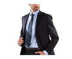 Corbata hombre de seda Azul marino micropuntos Azul rey-Bexley Cheap