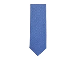 Corbata hombre de seda Azul micropuntos blancos-Bexley Store