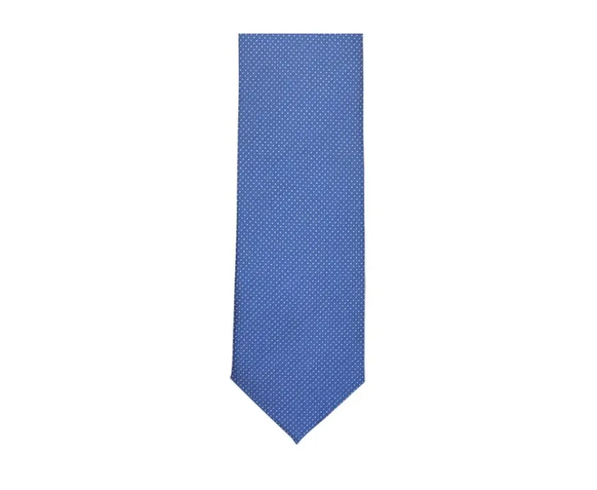 Corbata hombre de seda Azul micropuntos blancos-Bexley Store