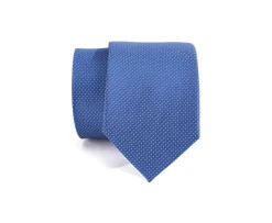 Corbata hombre de seda Azul micropuntos blancos-Bexley Store