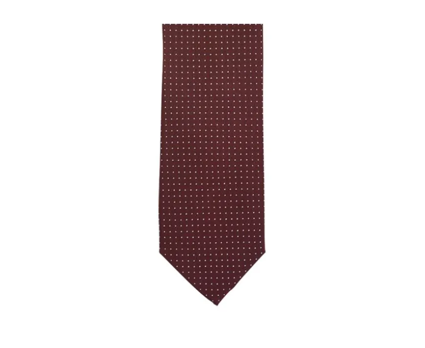 Corbata hombre de seda Burdeos micropuntos Azul Cielo-Bexley Shop