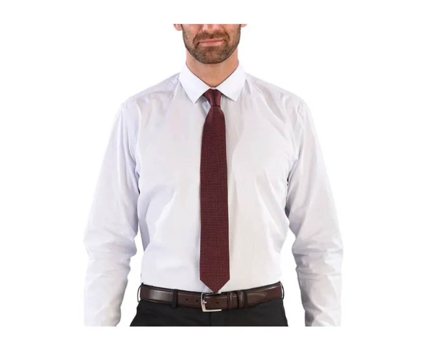 Corbata hombre de seda Burdeos micropuntos Azul Cielo-Bexley Shop