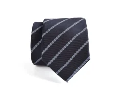 Corbata para hombre de seda Azul marino a rayas Celeste-Bexley Shop