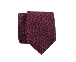 Corbata para hombre de seda Burdeos y Blanco Corbata Seda Faux Uni-Bexley Cheap