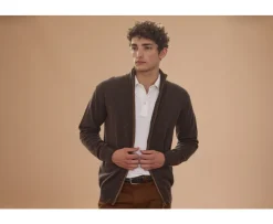 Cárdigan de lana Chocolate Oscuro para hombre Kanther-Bexley Cheap