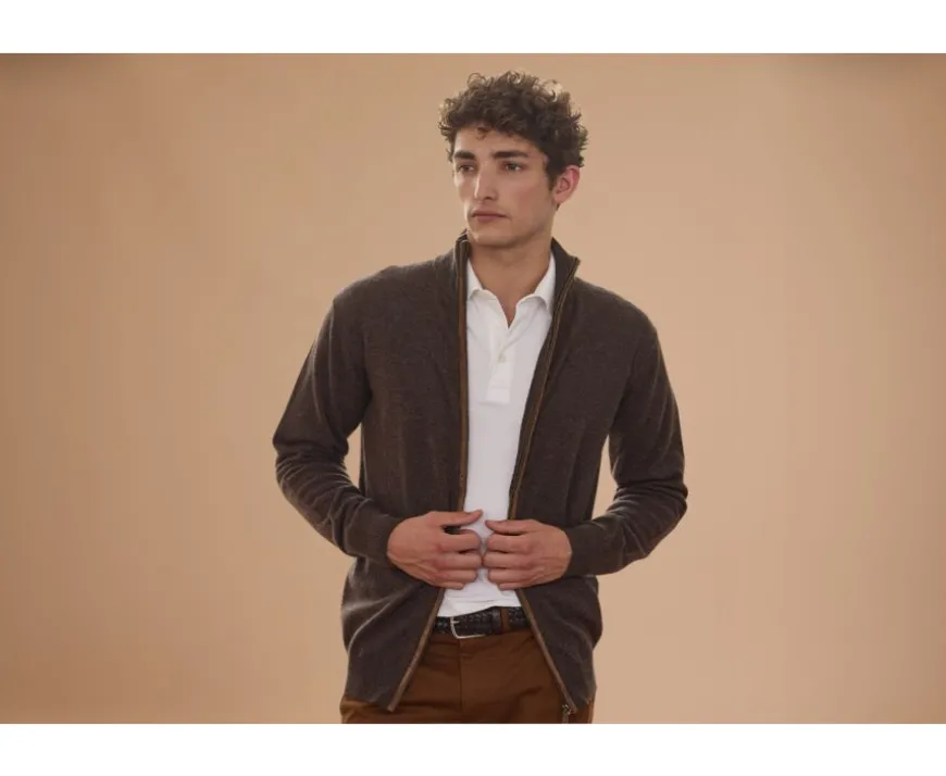 Cárdigan de lana Chocolate Oscuro para hombre Kanther-Bexley Cheap
