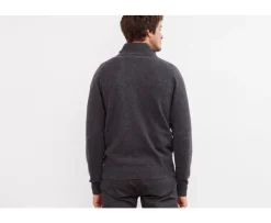 Cárdigan de lana hombre con cremallera Gris Antracita moteado Kane-Bexley Hot