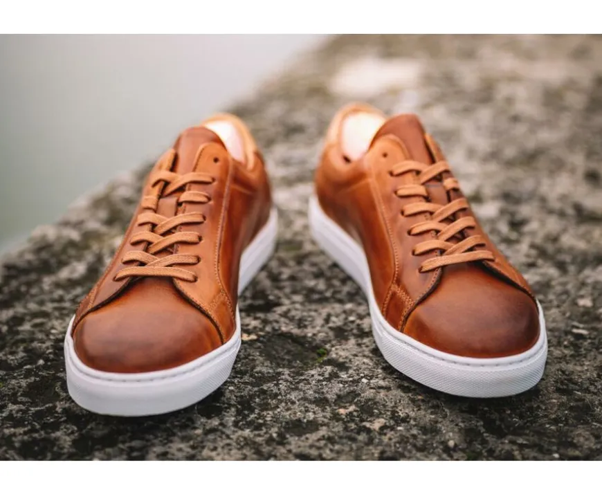 Deportivas hombre de piel Castaño patinado Inglewood-Bexley Cheap