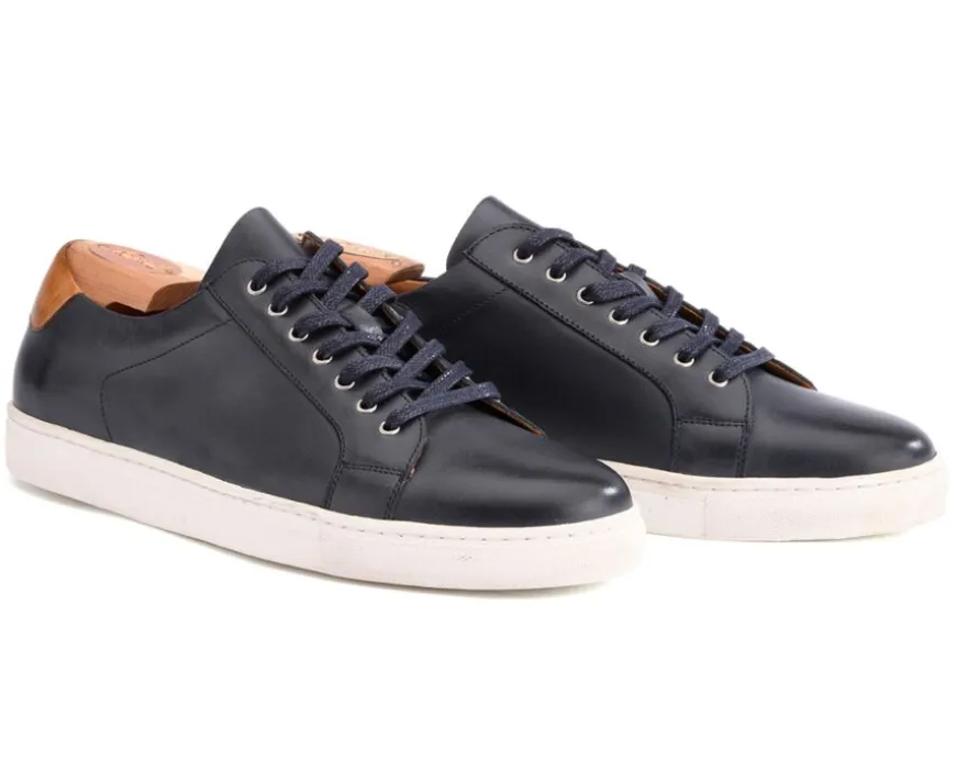 Deportivas hombre piel Navy patinado Inglewood-Bexley Clearance