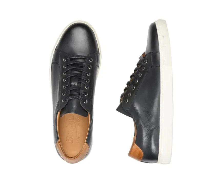 Deportivas hombre piel Navy patinado Inglewood-Bexley Clearance
