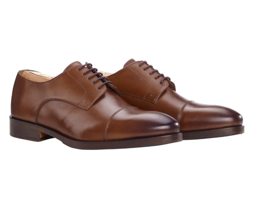 Derbies Castaño patinado de hombre con suela de cuero y goma de caucho Maywell Patin-Bexley Outlet