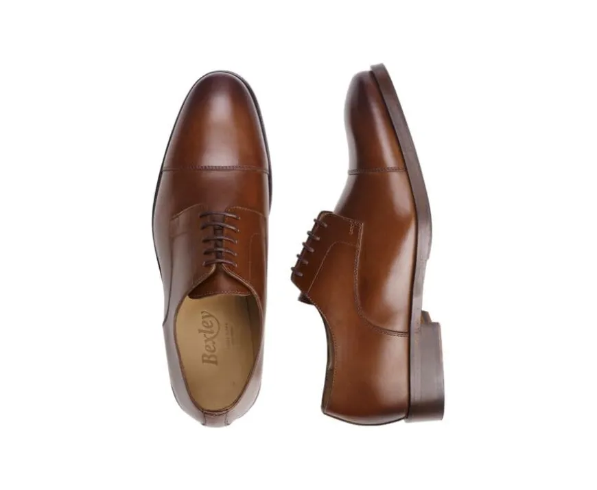 Derbies Castaño patinado de hombre con suela de cuero y goma de caucho Maywell Patin-Bexley Outlet