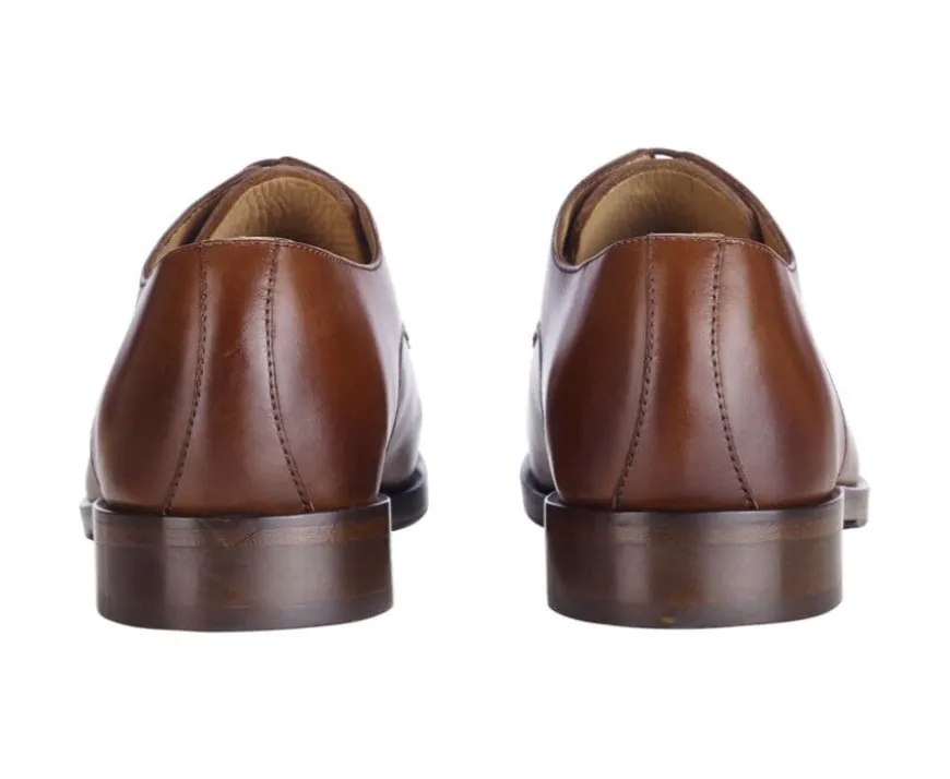 Derbies Castaño patinado de hombre con suela de cuero y goma de caucho Maywell Patin-Bexley Outlet