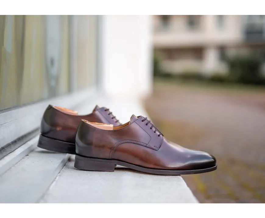 Derby de cuero Chocolate patinado Penford-Bexley Store