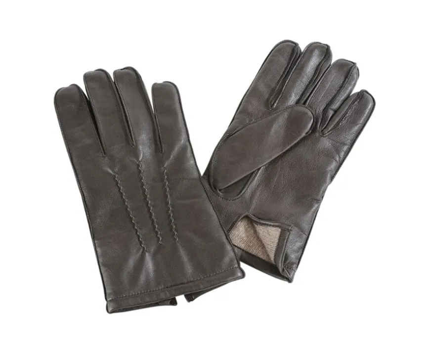 Guantes de hombre en piel de cordero Chocolate-Bexley Fashion