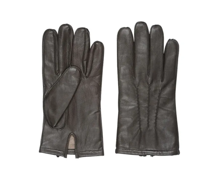 Guantes de hombre en piel de cordero Chocolate-Bexley Fashion
