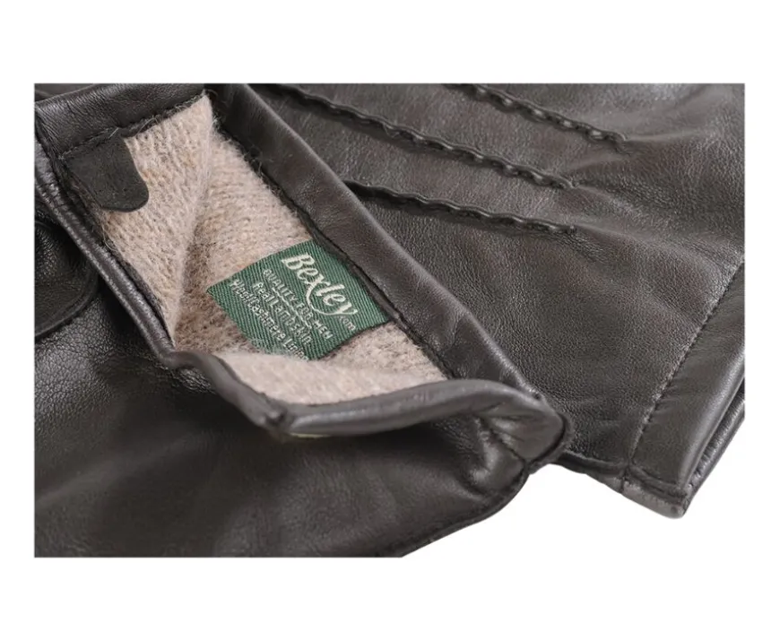 Guantes de hombre en piel de cordero Chocolate-Bexley Fashion